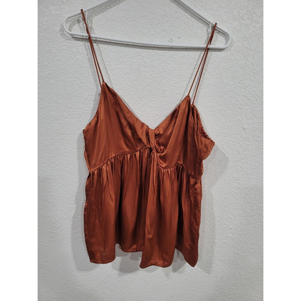 Topshop Women's Twist Satin Cami Chocolate size 8‎ NEW #15 - Picture 2 of 7